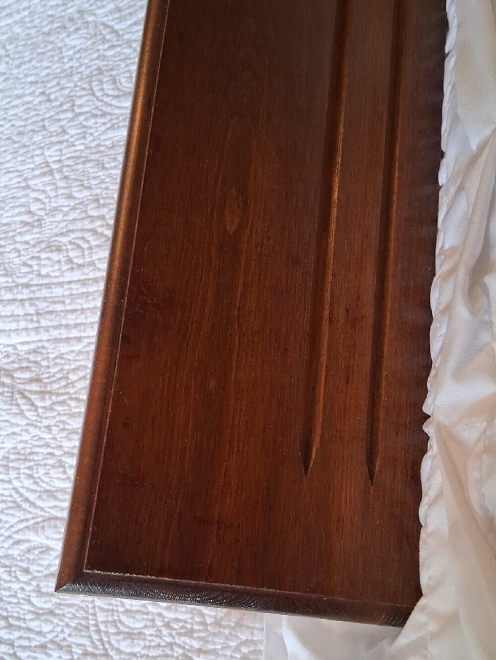 Wood Wall Shelf with Brass Bracket Hooks - Dark Brown - Picture 4 of 4